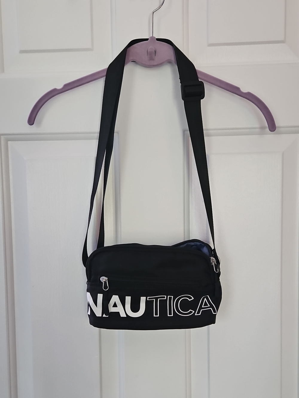 Nautica Black Crossbody Bag with White Logo
